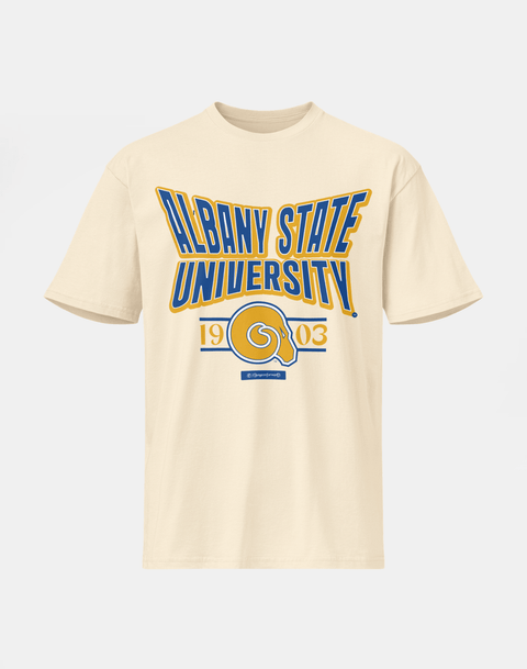 Albany State University - HBCU - Stretch Logo Tshirt - DungeonForward