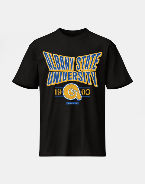 Albany State University - HBCU - Stretch Logo Tshirt - DungeonForward