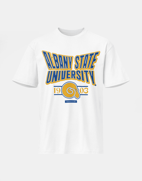 Albany State University - HBCU - Stretch Logo Tshirt - DungeonForward