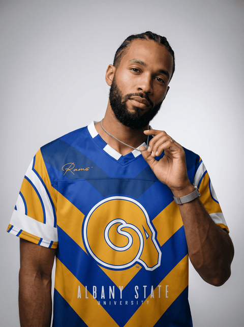 Albany State University - Phenom HBCU Box Football Jersey - DungeonForward