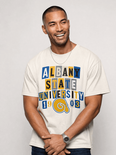 Albany State University - The Collage - Oversized T-shirt - Oversized T-shirt - DungeonForward
