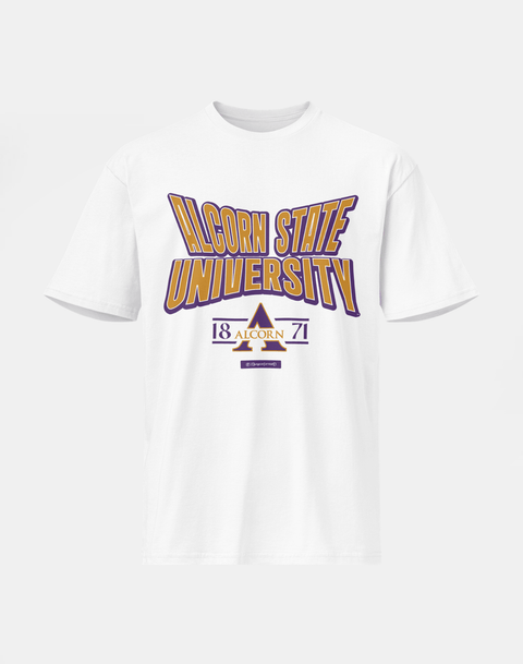 Alcorn State University - HBCU - Stretch Logo Tshirt - DungeonForward