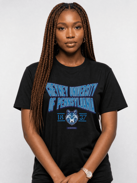 Cheyney University of Pennsylvania - HBCU - Stretch Logo Tshirt - DungeonForward