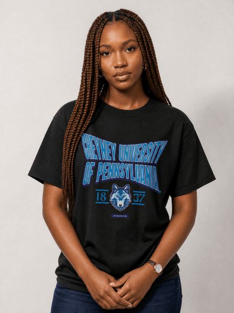 Cheyney University of Pennsylvania - HBCU - Stretch Logo Tshirt - DungeonForward