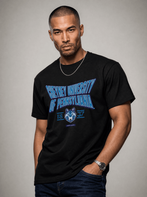 Cheyney University of Pennsylvania - HBCU - Stretch Logo Tshirt - DungeonForward