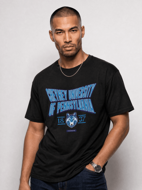 Cheyney University of Pennsylvania - HBCU - Stretch Logo Tshirt - DungeonForward