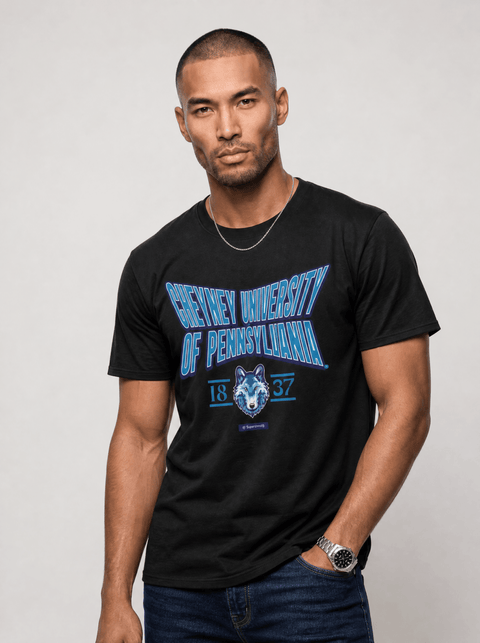 Cheyney University of Pennsylvania - HBCU - Stretch Logo Tshirt - DungeonForward