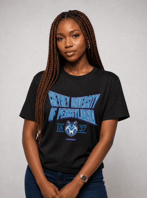 Cheyney University of Pennsylvania - HBCU - Stretch Logo Tshirt - DungeonForward