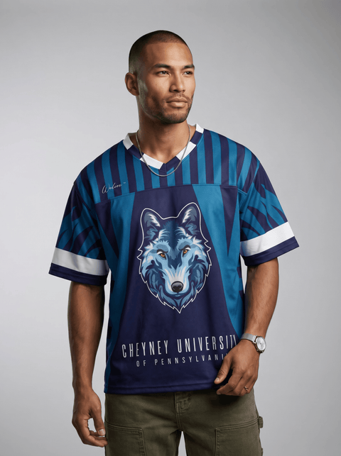 Cheyney University - Phenom HBCU Box Football Jersey - DungeonForward