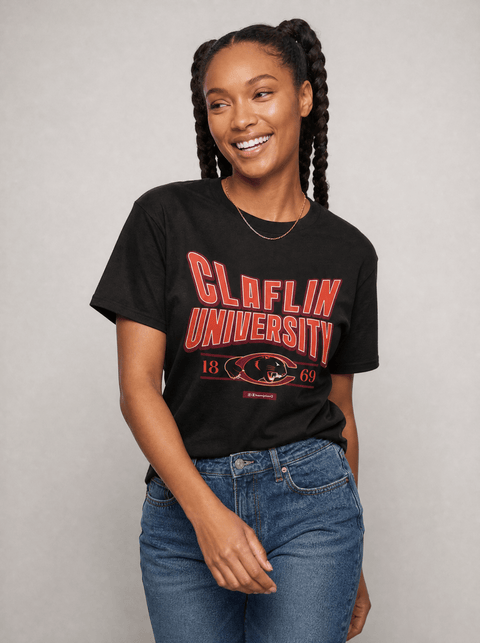 Claflin University - HBCU - Stretch Logo Tshirt - DungeonForward