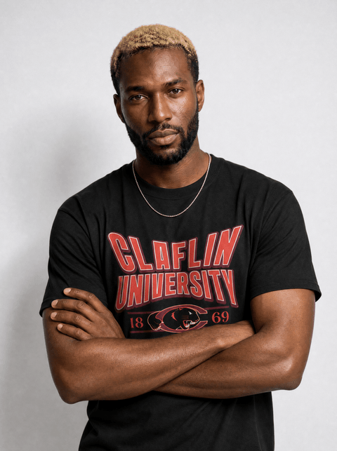 Claflin University - HBCU - Stretch Logo Tshirt - DungeonForward