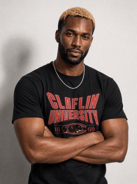 Claflin University - HBCU - Stretch Logo Tshirt - DungeonForward