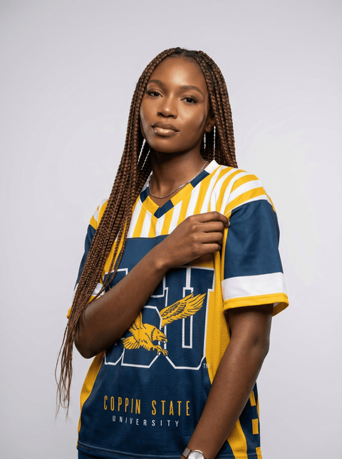 Coppin State University - Phenom HBCU Box Football Jersey - DungeonForward