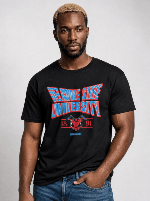 Delaware State University - HBCU - Stretch Logo Tshirt - DungeonForward