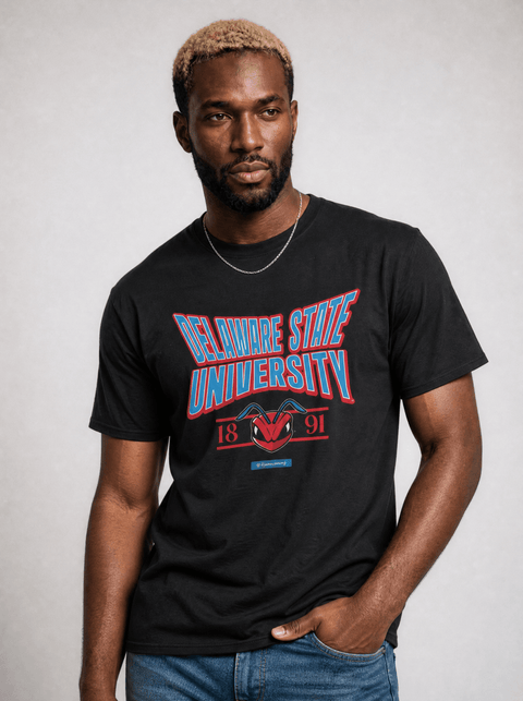 Delaware State University - HBCU - Stretch Logo Tshirt - DungeonForward