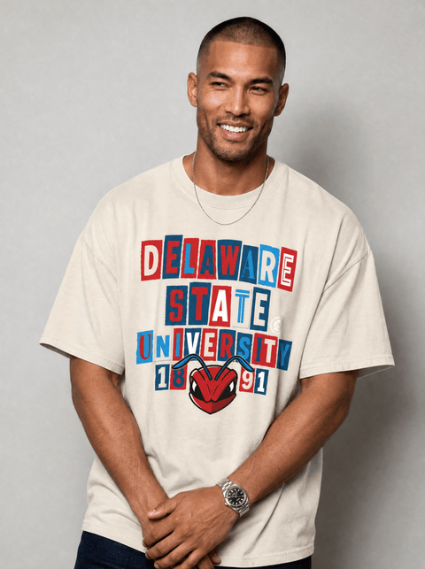 Delaware State University - The Collage - Oversized T-shirt - DungeonForward