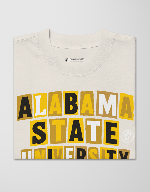 Dungeon Forward - Alabama State University - The Collage - Oversized Teefaded t-shirt - DungeonForward