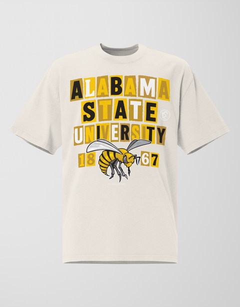 Dungeon Forward - Alabama State University - The Collage - Oversized Teefaded t-shirt - DungeonForward