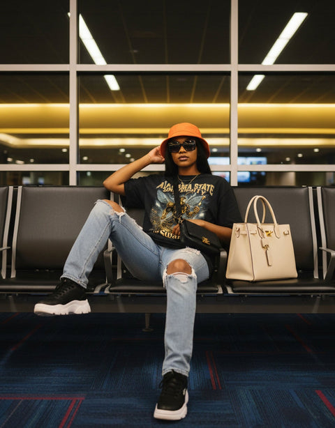 Dungeon Forward - Alabama State University - The Yard Bootleg Pusher Tee - DungeonForward