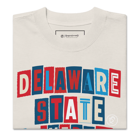 Dungeon Forward - Delaware State University - The Collage - Oversized Tee - DungeonForward