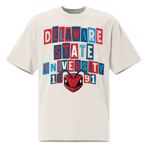 Dungeon Forward - Delaware State University - The Collage - Oversized Tee - DungeonForward
