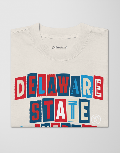 Dungeon Forward - Delaware State University - The Collage - Oversized Tee - DungeonForward