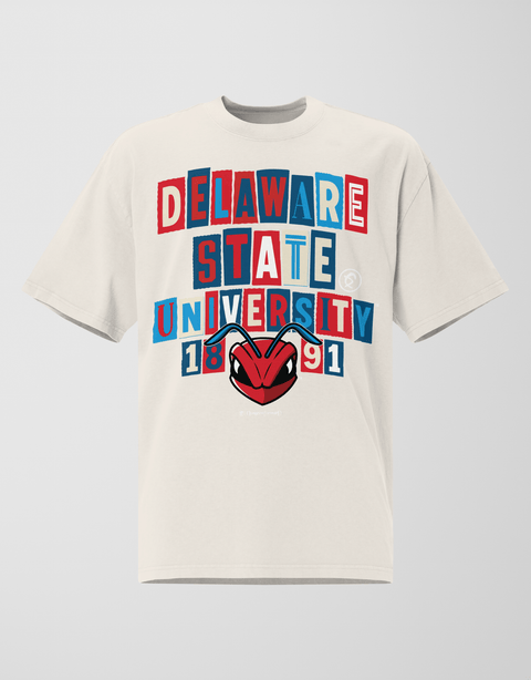 Dungeon Forward - Delaware State University - The Collage - Oversized Tee - DungeonForward