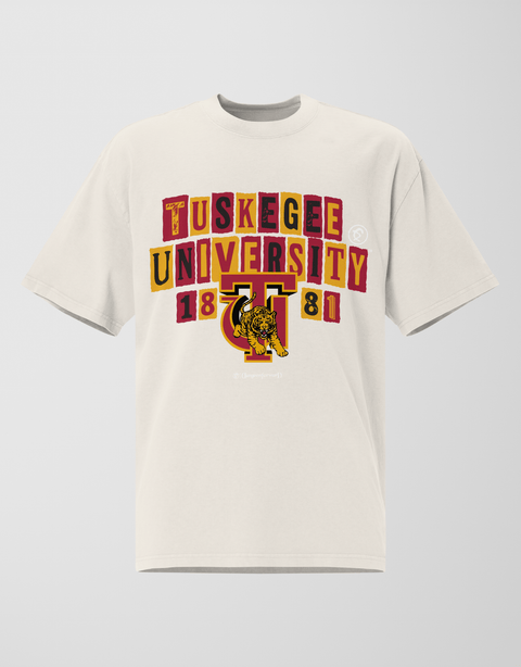 Dungeon Forward - Tuskegee University - The Collage - Oversized Tee - DungeonForward