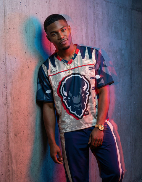 DungeonForward - Howard University - Bison Box Football Jersey - DungeonForward