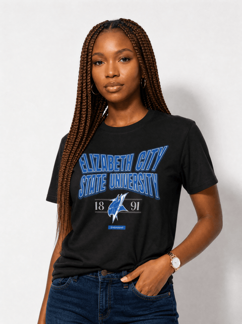 Elizabeth City State University - HBCU - Stretch Logo Tshirt - DungeonForward