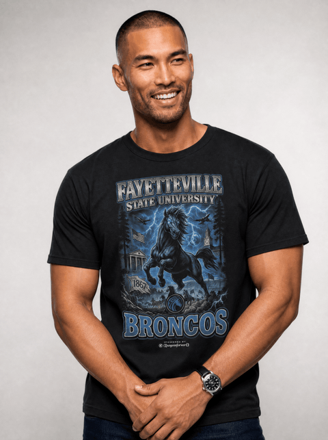 Fayetteville State University – The Yard Bootleg Pusher T-shirt - DungeonForward