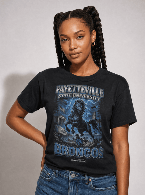 Fayetteville State University – The Yard Bootleg Pusher T-shirt - DungeonForward