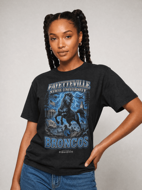 Fayetteville State University – The Yard Bootleg Pusher T-shirt - DungeonForward