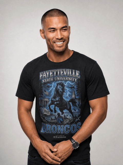 Fayetteville State University – The Yard Bootleg Pusher T-shirt - DungeonForward