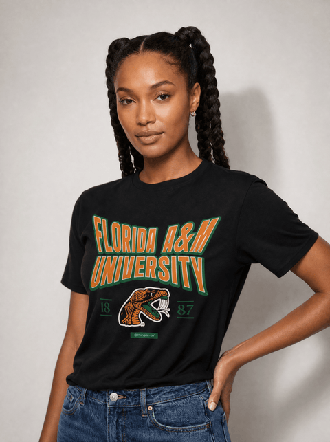 Florida A&M University - HBCU - Stretch Logo Tshirt - DungeonForward