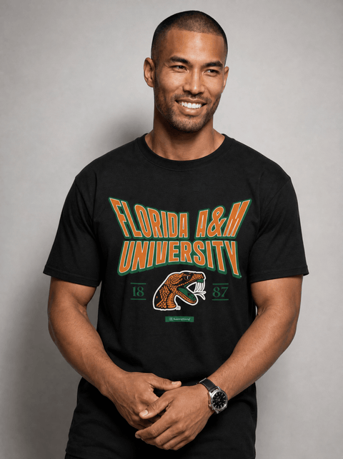 Florida A&M University - HBCU - Stretch Logo Tshirt - DungeonForward