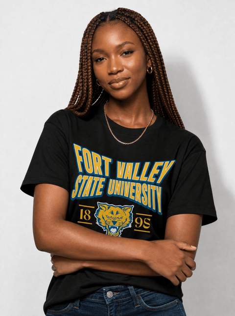 Fort Valley State University - HBCU - Stretch Logo Tshirt - DungeonForward