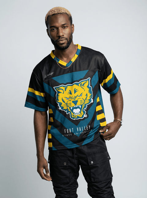 Fort Valley State University - Phenom HBCU Box Football Jersey - DungeonForward