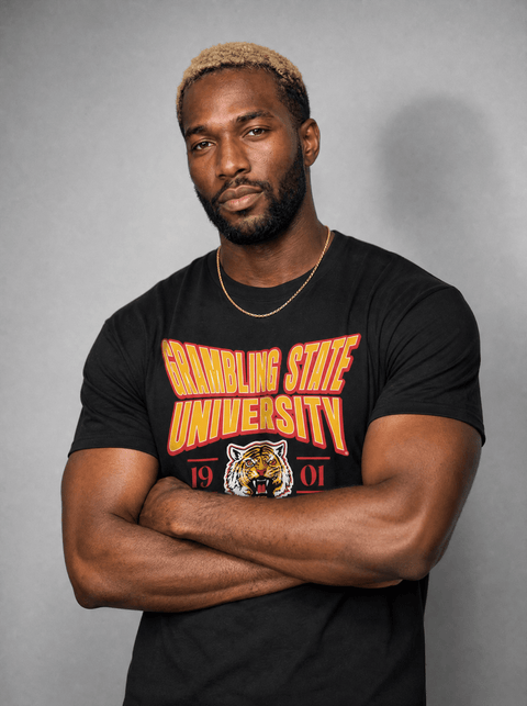 Grambling State University - HBCU - Stretch Logo Tshirt - DungeonForward