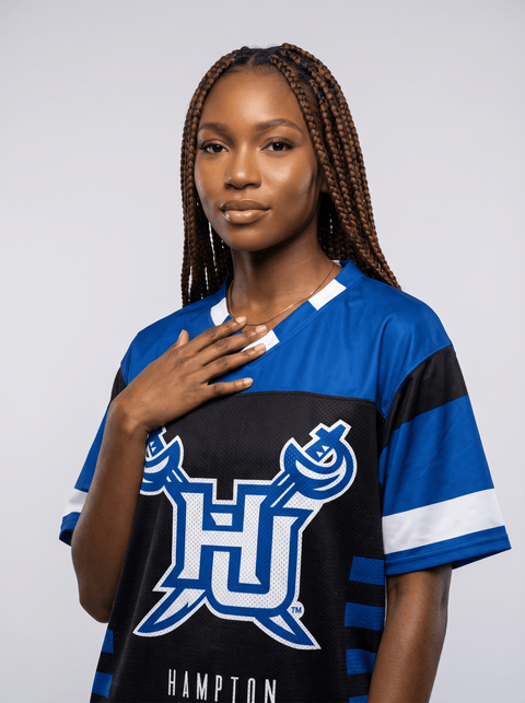 Hampton University - Phenom HBCU Box Football Jersey - DungeonForward