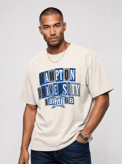 Hampton University - The Collage - Oversized T-shirt - DungeonForward