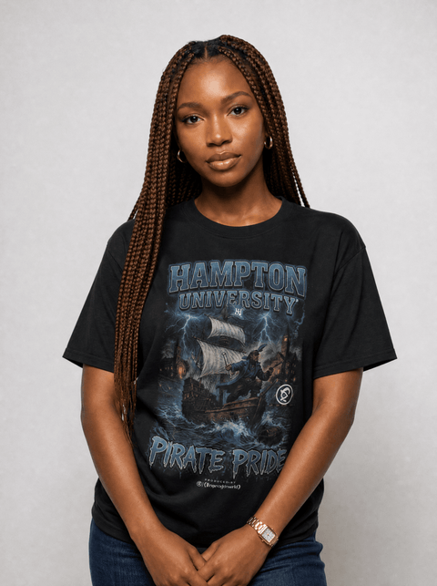 Hampton University – The Yard Bootleg Pusher T-shirt - DungeonForward