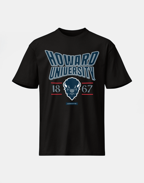 Howard University - HBCU - Stretch Logo Tshirt - DungeonForward