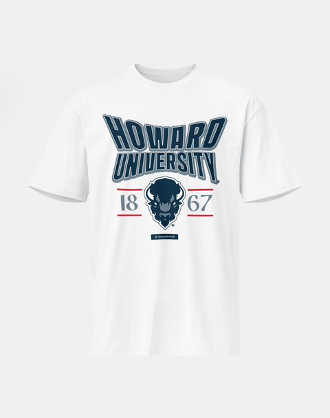 Howard University - HBCU - Stretch Logo Tshirt - DungeonForward