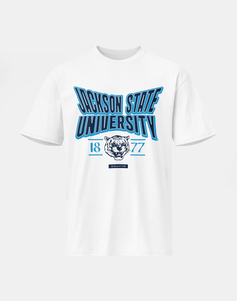 Jackson State University - HBCU - Stretch Logo Tshirt - DungeonForward