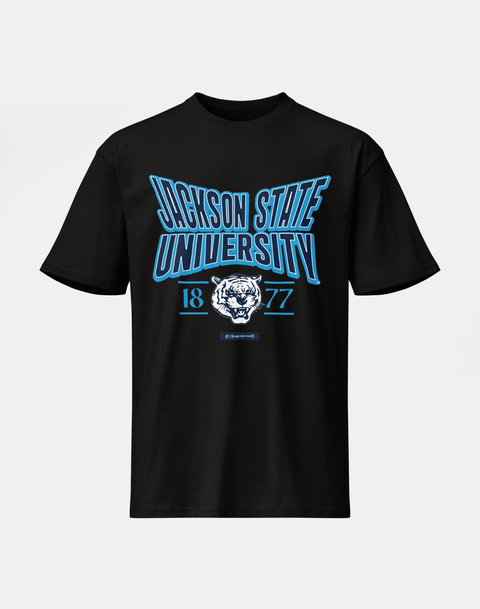 Jackson State University - HBCU - Stretch Logo Tshirt - DungeonForward