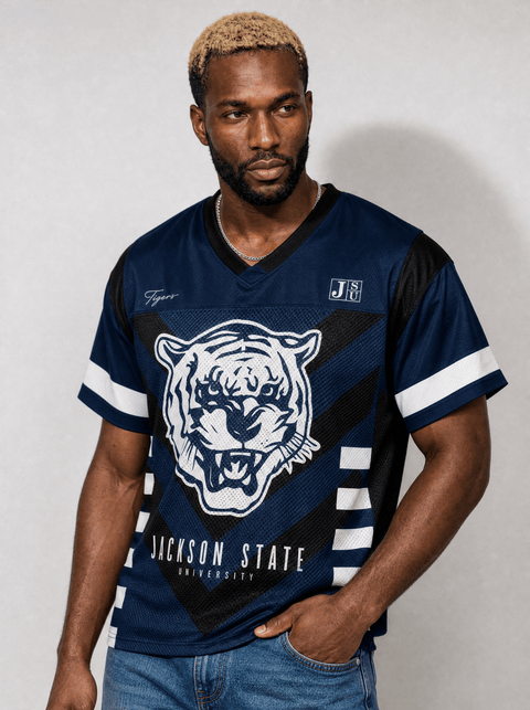 Jackson State University - Phenom HBCU Box Football Jersey - DungeonForward