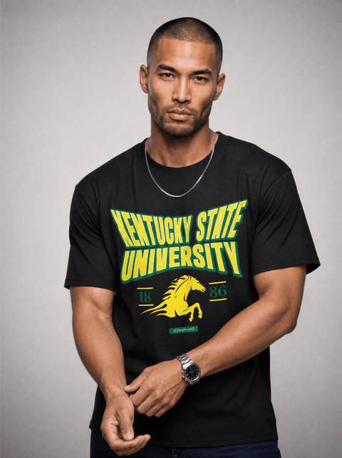 Kentucky State University - HBCU - Stretch Logo Tshirt - DungeonForward
