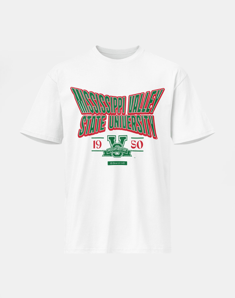 Mississippi Valley State University - HBCU - Stretch Logo Tshirt - DungeonForward
