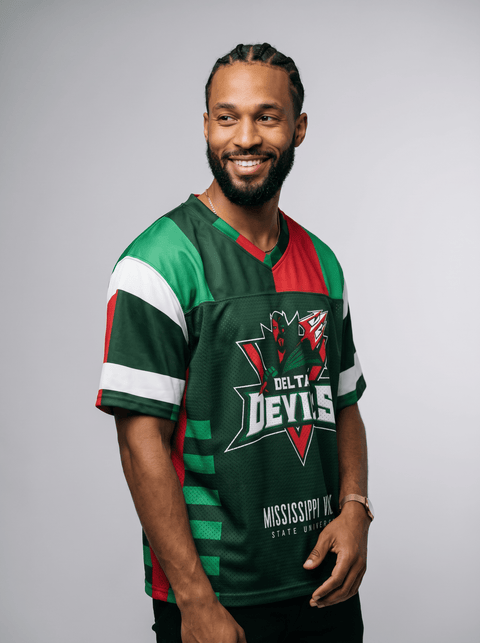 Mississippi Valley State University - Phenom HBCU Box Football Jersey - DungeonForward